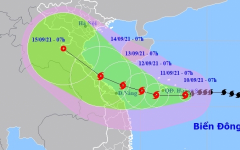 Bão số 5 dự báo ảnh hưởng từ Quảng Trị đến Kon Tum