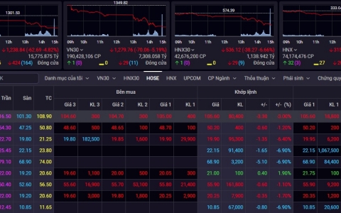 Bluechips bị bán tháo mạnh, Vn-Index giảm sâu tới hơn 60 điểm