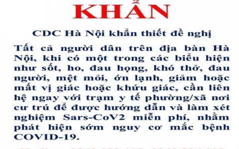 Hà Nội kêu gọi người dân khai báo y tế, đặc biệt là khi ho, sốt