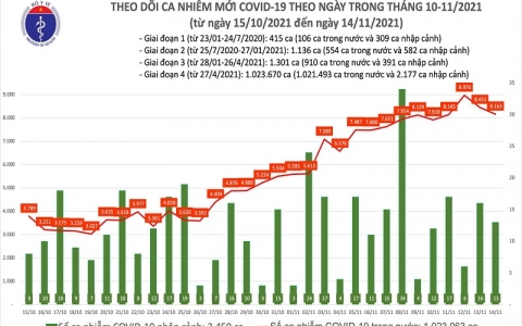 Ngày 14/11: Thêm 8.176 ca mắc mới, 64 bệnh nhân COVID-19 tử vong