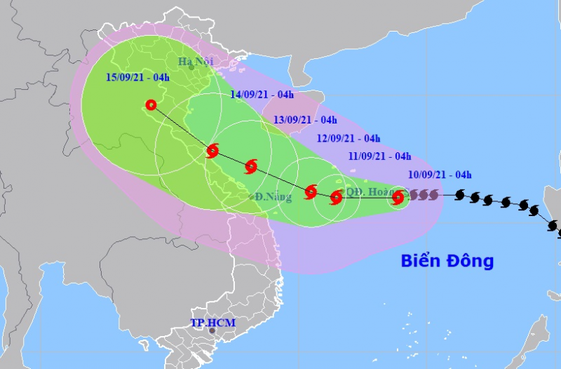 Đường đi của bão số 5/2021