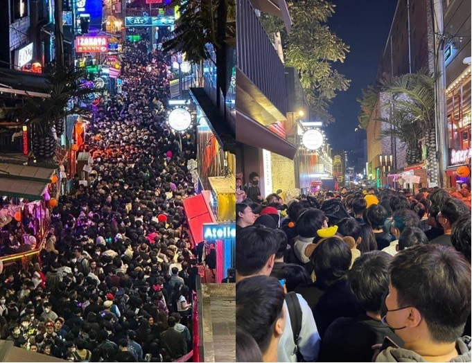 Đám đông chen lấn kinh hoàng đêm Halloween tại phố Itaewon (Seoul, Hàn Quốc).