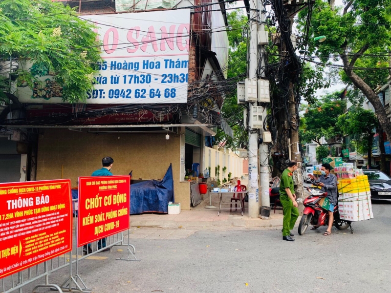 Chốt trực tại Phường Vĩnh Phúc, quận Ba Đình, Hà Nội