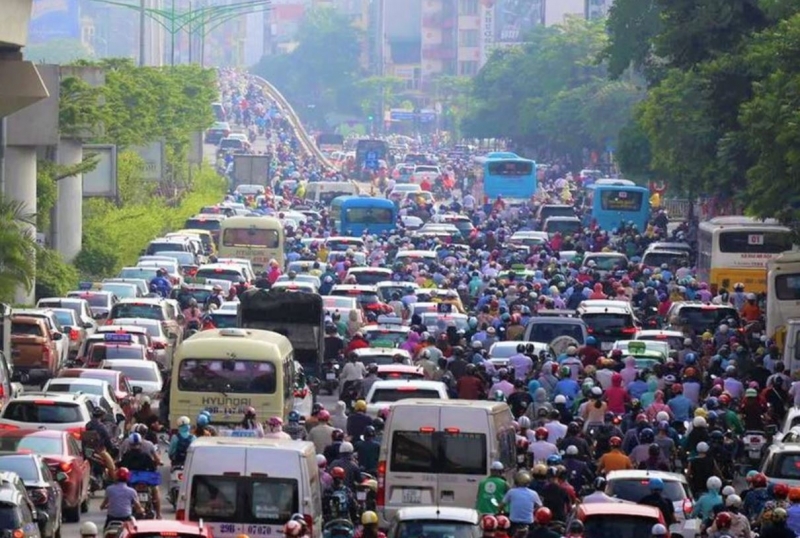 Hà Nội thu phí xe vào nội đô để giảm ùn tắc. Ảnh minh họa: Vietnamplus