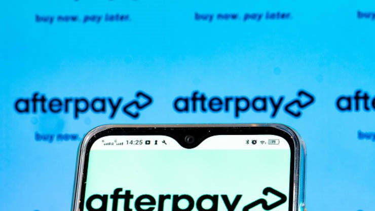 Logo Afterpay được hiển thị trên điện thoại thông minh (Ảnh: Getty)