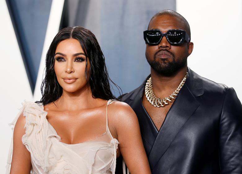 Kim Kardashian và Kanye West tham dự bữa tiệc Vanity Fair Oscar ở Beverly Hills trong Lễ trao giải Oscar lần thứ 92, ở Los Angeles, California, Hoa Kỳ, ngày 9/2/2020