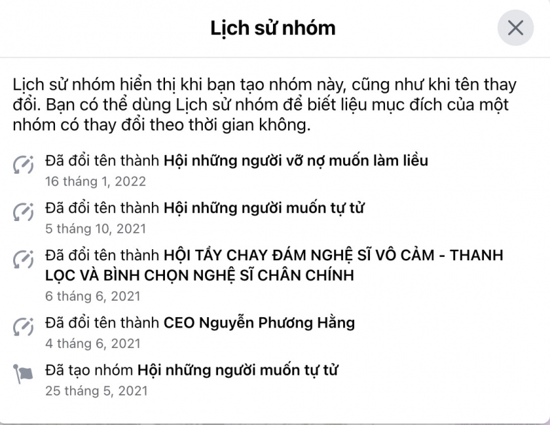 Ngày 16/1, admin nhóm đã đổi thành “Hội những người vỡ nợ muốn làm liều”